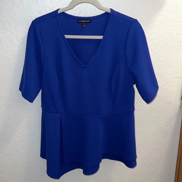 Lane Bryant Peplum Top 14/16 Periwinkle - Picture 1 of 4